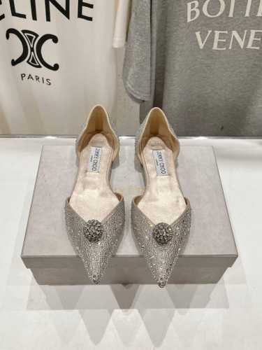 高版本出厂 Jimmy Choo*｜Jc 吉米周2024Ss夏季新款简约尖头平底鞋单鞋 原版套楦，完美的线条，简约大气上脚显气质 舒适百搭，还能拉长双腿显高显瘦