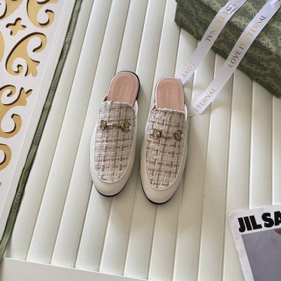 橙子出厂价 GUCCI 古驰春夏新款 经典马衔扣包头半拖 穆勒鞋 平底鞋码数：35-43