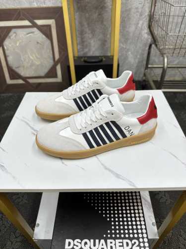 Dsquared2 休闲运动鞋，Z柜同步发售，原厂配置：进口y版定制原版材料牛皮原厂特供原版成型底超级舒适，原厂跟单货，高品质，可随意进出z柜，欢迎对比。正码3