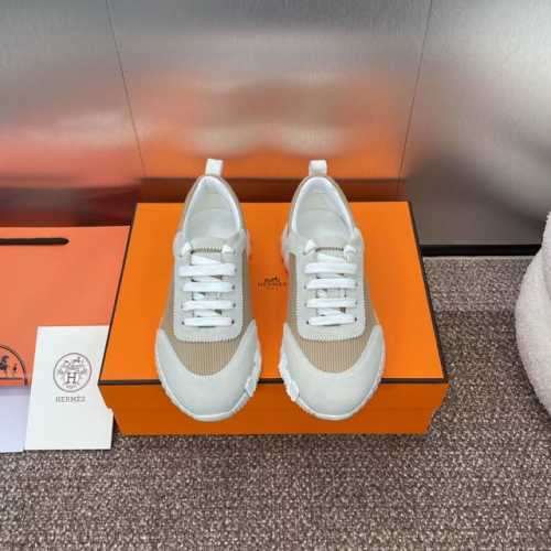 爱马仕 Hermes 2024春夏经典情侣款 Bouncing 休闲系带百搭运动鞋 H家厚底时尚风格拼色跑鞋 材质：鞋面进口环保透气科技面料拼接进口羊猄皮+水染