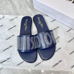 橙子出厂价100 dior 迪奥春夏新款 水钻平底拖鞋 一字拖 凉拖 码数：35-42