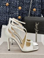 厂价 Jimmy Choo 吉米25ss春夏新品水钻方头高跟凉鞋超绝的水晶鞋 美到移不开视线鞋型做的非常秀气 不会过分窄长内部空间很足 让脚趾能足够的放松鞋面水