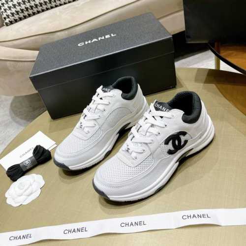 Ch Nel Ss Sneakers Cruise 春夏新款黑白熊猫运动球鞋 经典款式 经典配色 鞋面进口牛绒+荔枝纹牛皮+大logo 内里透气网 Tpu大底
