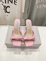 高版本出厂 Jimmy Choo*｜Jc 吉米周 Ss夏季新款蝴蝶结高跟拖鞋 原版套楦，完美的线条，简约大气上脚显气质粗跟舒适百搭，还能拉长双腿显高显瘦显腿长，