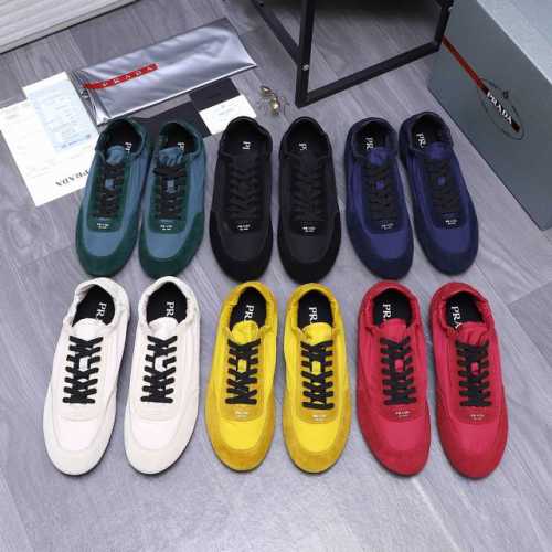 商品商标：PRADA 普拉达 轻便休闲鞋正码码数: 38-45商品材料：精选 磨砂牛皮拼接布面 羊皮内里 原版大底