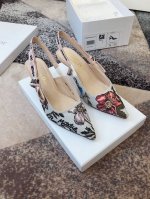 橙子出厂价 迪奥 Dior 春夏最新色 J'ADIOR 织带后空凉鞋 五朵花网纱款Jardin d’Hiver 提花刺绣字母logo蝴蝶结拼色蕾丝高跟鞋女鞋跟高