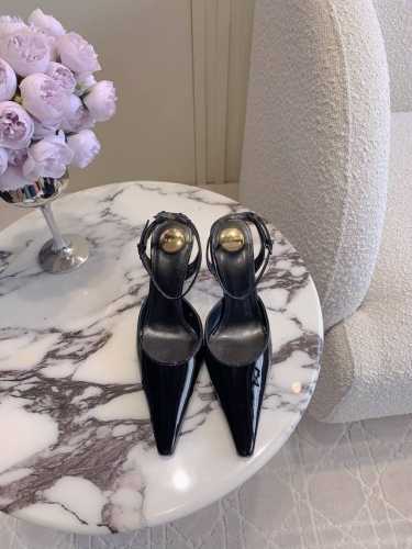 真丝 皮面 SAINT LAUREN* YSL 杨树林新款高跟后空凉鞋 全新升级中跟版本 更稳更好穿 小姐姐的美丽尤物高跟鞋 优雅迷人性感 女人味十足 鞋面牛皮