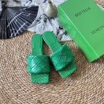 橙子出厂价 Bottega Veneta 夏季经典 Bv葆爹天团 大编织方头平底拖鞋 跟高：平底、8Cm 码数：34-40