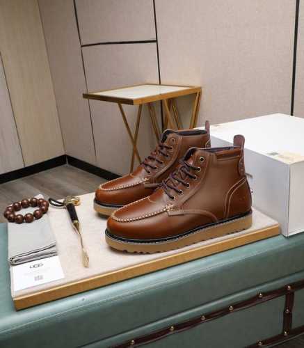 全真羊毛内里 假一赔十 请注意 原单品质 比较毛料的厚度爆款ugg 来自澳洲温暖奢侈品牌男鞋，官网同步、贝克汉姆男款..，采用进口头层打蜡牛皮制作，鞋头打蜡 澳