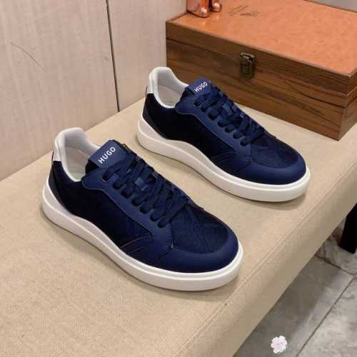 新款: 厂价: Hugo* 最新爆款休闲鞋，顶端品牌奢侈～代购，顶级～质量。鞋面選用进口透气牛皮搭配材质透气羊皮垫脚 精细做工。原版个性时尚柔软橡膠耐磨防滑大底