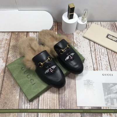 橙子出厂价 Gucci 古驰 秋冬经典毛半拖 包头拖鞋 穆勒鞋 全系配色 光板 图案 磨砂 绒面 码数：34-41