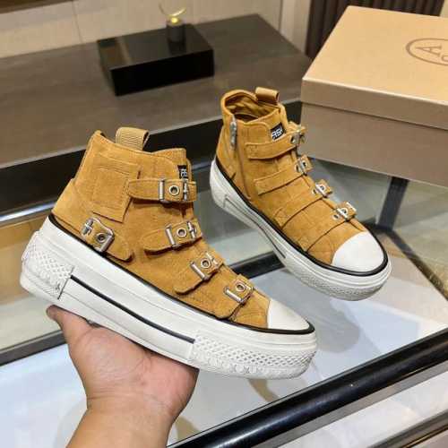 出 Ash新品女鞋秋季做旧高帮厚底运动休闲潮鞋，精选原版经典金属饰扣，原版开模防滑橡胶大底跟高4Cm抛脏设计，精美线条、简约大气，上脚感超级舒适上档次 面料:头
