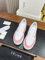 p350 Celine.2025年Celine赛琳 block Triomphe 运动鞋 block Triomphe牛皮革坡跟运动鞋厚底小白鞋 鞋后帮和侧面压
