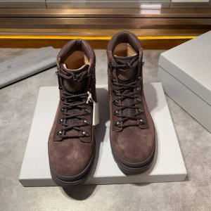 brunello Cucinelli 布鲁内洛.库奇内利 原单顶级最新2024秋冬男士最新款皮质登山裸靴。鞋面采用进口高丝光a级牛反绒和全粒面头层荔枝纹牛皮！内