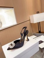 顶级版本 Manolo Blahnik 四季经典款 90毫米“Lurum”施华洛世奇水晶丝绸缎面穆勒鞋高跟鞋 顶级代购版本 超精致一比一零离距打造！用最好料材打