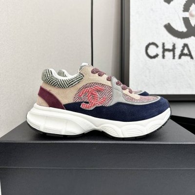 Chanel香奈儿老爹鞋-2025专柜顶级休闲款运动鞋这款经典设计；鞋面多种工艺电绣的风格；大底却时尚运动；不平凡的拥入了多种配色元素 多元化混搭非常好看百搭，