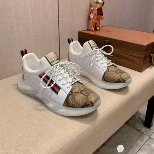 新款: 厂价: 古奇GUCCI* 最新爆款休闲鞋，顶端品牌奢侈～代购，顶级～质量。鞋面選用进口透气牛皮搭配布面材质透气羊皮垫脚 精细做工。原版个性时尚柔软橡膠耐