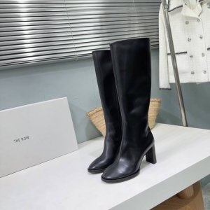 高品质出厂长 ！小众潮牌the R0W24Ss秋冬新款粗跟圆头短靴长靴！强烈推荐！极简主义设计，简约百搭！ 时髦精纷纷上脚 真的无敌显腿长 舒适度和百搭程度都是