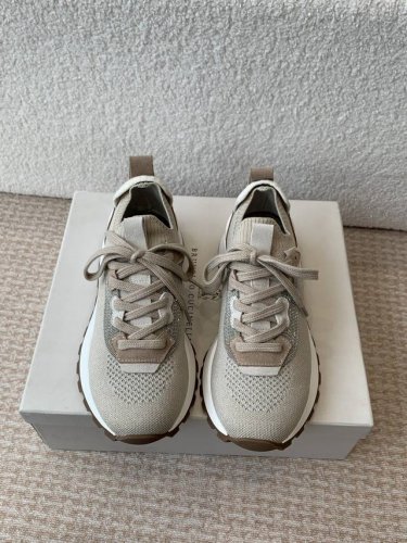 Brunello Cucinelli 25Ss最新 Bc 系带 休闲鞋 阿甘鞋 鞋面进口飞织面 内里进口羊毛 羊皮里 0.5Mm圆形冲孔设计 透气不闷脚 独家开