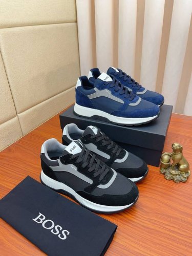 实价： Boss 高端系列运动男鞋，以经典的设计成为永不落幕的时尚宠儿，经典的休闲造型。鞋面采用牛皮鞋面 品牌logo点缀 彰显品牌魅力；头层真皮里品牌专用大底