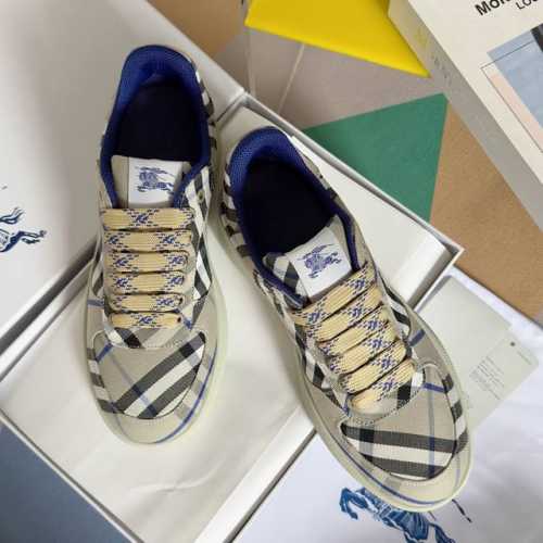 顶级版本：男款 Burberry巴宝莉box系列 格纹 针织 厚底 休闲 运动鞋 情侣款 球鞋 面包鞋 原版购入开发 做货 Box系列运动鞋 选用光滑小牛皮面料
