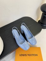 Louis Vuitton Lv Swing 高跟鞋最火最新金属跟玛丽珍后空粗跟凉鞋字母标高跟单鞋 原版开模V型金属跟！ 鞋面：小牛皮 牛漆皮 内里垫脚：羊皮
