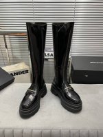 出厂 Alexander Wang 亚历山大王新款防水台松糕厚底短靴马丁靴 顶级版本！ 鞋面原版牛皮 鞋底开模橡胶一体ip大底、 跟高7.5Cm， Size：3