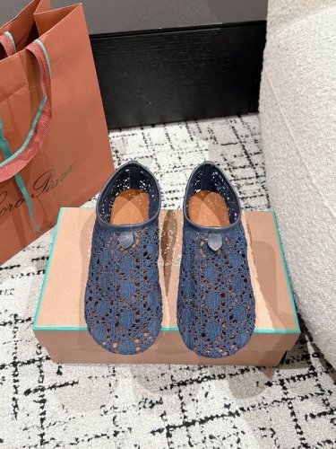 Loro Piana L 最新 针织 网面平底芭蕾舞 单鞋 一比一复原专柜套包工艺，舒适，大方，轻便，百搭的一款平底芭蕾舞鞋，镂空钩针鞋穿上有档次而有个性！是M