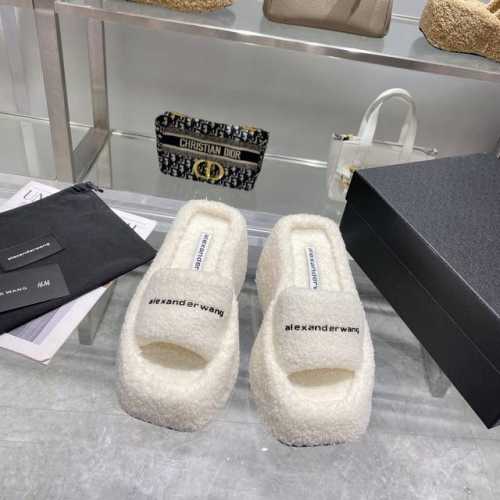 Alexander* Wang 亚力山大 王 秋冬最新款． 四色都做，拖鞋专柜同步 市场独家原单包装，原单贴皮布袋！必须拥有一双大王鞋鞋面：大王专用订制料+高周