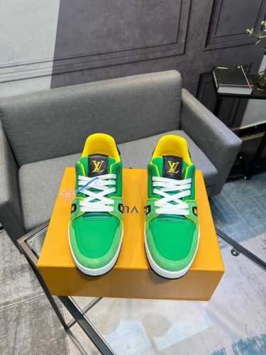 Lv顶级版本 新款 代购品质lv～路易威登lv Trainer最好看的运动鞋，驴牌力推新品，官网限定款复古篮球运动鞋！高帮低帮均花血本购入原版1:1精准复刻、细