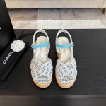 Chanel 25C秀款厚底防水台凉鞋！鞋面羊京，防水台4cm，后跟12cm！上脚后很稳！穿上立马两米八内里垫脚羊皮，原版大底。Size:35-39 40定做