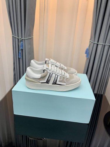 情侣款 顶级版本LANVIN浪凡最新系带时尚休闲板鞋～高品质CLAY情侣系列 当季最新潮品 众多博主纷纷种草，入购原版开模定制，鞋面和大底马克线串线缝制不封边工