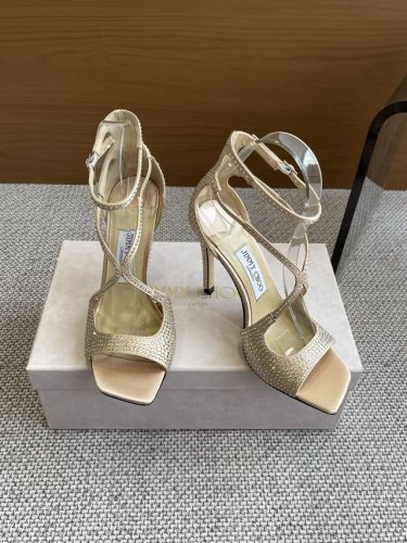 2025新配色 Jimmy Choo 摩登鞋履 街拍神器SAE水晶链高跟凉鞋 尖拖系列 幻彩拼色烫钻款 夺目彩虹婚鞋 整鞋采用施华洛世奇水晶烫钻 个性凉鞋系，9