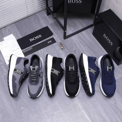商品商标： ＢＯＳＳ 休闲鞋正码码数: 38-44 45定做不退换 商品材料：精选磨砂牛皮拼接网面 网内里 牛皮鞋垫 橡胶大底