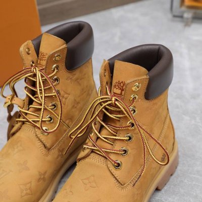 女款 男款 情侣款 Lv X Timberland 添柏岚 联名款 老花 大黄靴 及踝靴 短靴 Lv X Timberland 及踝靴取材 Monogram 压