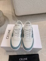 出厂价 男女同款 CELIN*新款拼色休闲鞋板鞋 经典配色 百搭不过时 鞋面牛皮 内里透气网面 原版开模大底 女码35-39 男码39-44