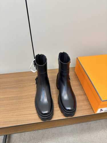 Hermes H家新款爱马仕 浪漫刺绣高跟及踝靴机车短靴 顶级原单品质，市面最高版本，出厂价批 鞋面：进口头层纳帕牛皮，内里牛皮，垫脚混种羊皮，精选头层小牛皮高