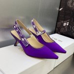 工厂价 J'Adior织带后空凉鞋 迪奥 Dior 春夏最新色真丝立体刺绣高定系列女鞋 Cd字母logo高跟蝴蝶结拼色方头凉鞋 市场顶级高端版本 材质：鞋面原版