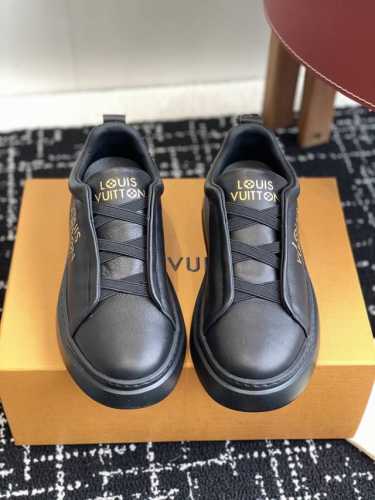 代购级牛仔布 皮面 Louis Vuitton 26ss 春夏新款 路易威登 男款小白鞋 休闲鞋 运动鞋原版9650 购入 开发做货，驴牌LV路易威登为中国传统