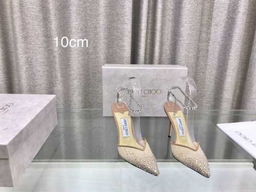 Jimmy Choo 2024最新款网纱烫钻尖头高跟凉鞋 鞋面采用网纱烫钻，羊皮内里垫脚，意大利真皮大底 跟高：8.5Cm 10Cm 码数：35～39 34、4