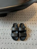 Miu Mi* 25 二带拉菲草编织拖鞋凉鞋 Miumi*春夏新款平底小羊皮凉鞋拖鞋 顶级版本 Zp开发 原版拆卸 对版菱格纹 秒杀市面普通版本，Miumiu真