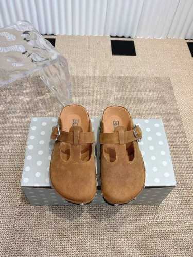 情侣款Birkenstock 勃肯 包头半拖鞋人体工程学设计 软木乳胶鞋床 轻便舒适 脚感满分 脚蹬上就能走 穿脱超方便。 码数：35-45