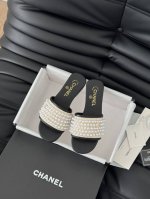 Chanel 25K高级手工坊珍珠系列拖鞋一如既往的高版本 经典系列鞋面羊皮 内里羊皮 真皮大底Size:35-39 其他码数定