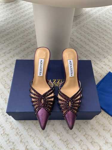 Aquazzura 24Ss 惊艳火爆款、菠萝 王室贵族的钟爱雍容华贵、气质高雅、到手如图柜级品质 进口真丝 璀璨别致水钻饰扣、小羊皮内里、意大利真a级真皮大底