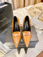 橙子出厂价 SAINT LAURENT 圣罗兰新款 YSL复古尖头高跟鞋 细跟单鞋跟高：8CM、10CM码数：34-40