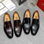 商品商标：Ferragamo 菲拉格慕 正装套脚鞋正码码数: 38-44 45定做不退換商品材料：精选 石头纹牛皮鞋面 牛皮内里 原版大底