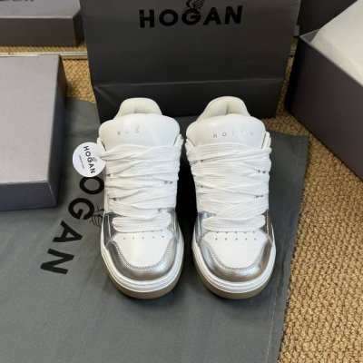 男码+10 Size:35-44 粉色只有女码 Hogan Fw24 运动鞋新品 霍跟24秋冬运动鞋新品 脚感轻盈，增高效果满分 小牛皮材质，科技立体弹力内垫