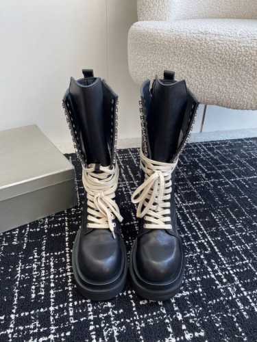 代购级 Rickowens X Dr.Martens联名款 24新款 绑带厚底 增高 马丁靴 短靴 长靴 系列 全黑look是真的又帅又高级 这双 Rick O