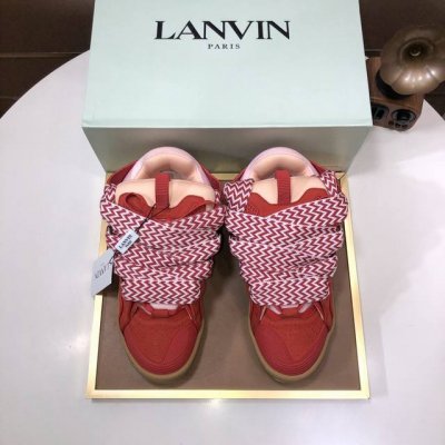 工厂 Lanvin浪凡 最新系带时尚休闲情侣板鞋 高品质clay情侣系列 当季最新潮品 众多博主纷纷种草 入购原版开模定制 鞋面和大底马克线串线缝制不封边工艺