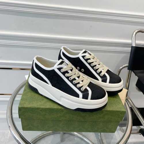橙子出厂价 Gucci 古驰1977系列 经典刺绣gg厚底帆布鞋 休闲板鞋 情侣款 早春爆款推荐，原版鞋底、原版面料、原版套楦工艺一比一折骨复刻！重工刺绣追求极